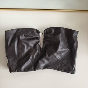 Zara Brown leather top